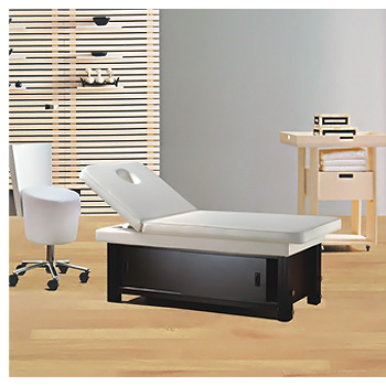 JCO锦 高档美容床 木质结构底座 大容量储物空间 手动调节靠背和高度